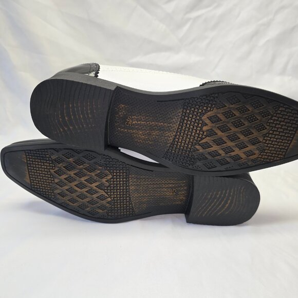 Lace Up Oxford Dress Shoe in Black & White, Men's EU Size 45, New - Picture 6 of 8